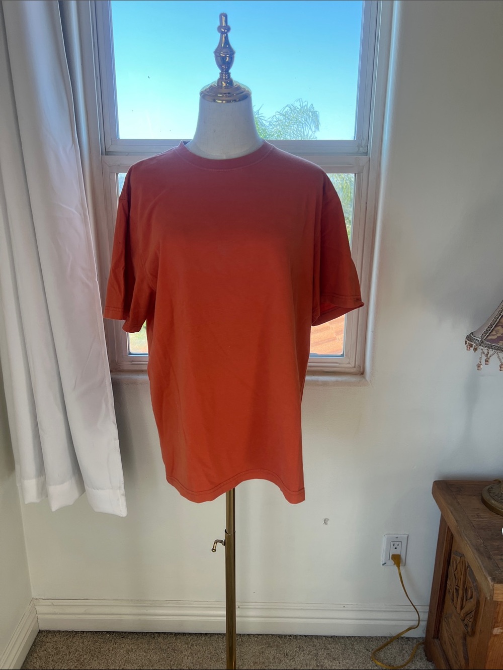 L.L. Bean Men's Crewneck Tee in Rust Orange